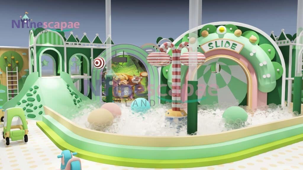 Indoor Playground Design Mastery: 5 Strategies to Maximize Repeat Visits & Revenue Indoor Playground design An immersive fully themed play environment showing the power of narrative in professional indoor playground design