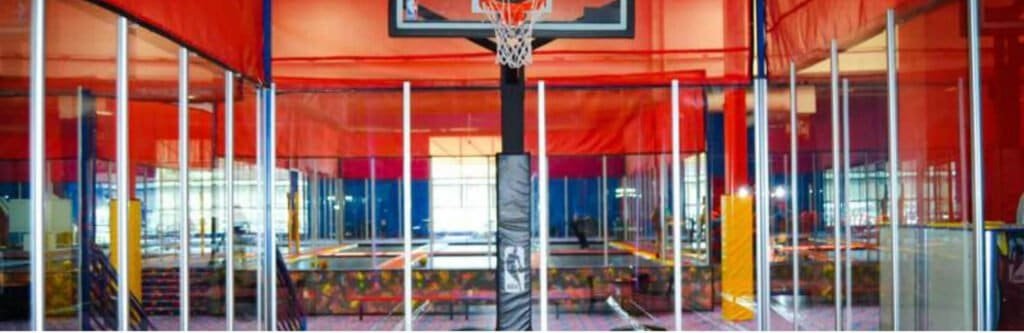 a first slam dunk in playground for kids to play basket ball.