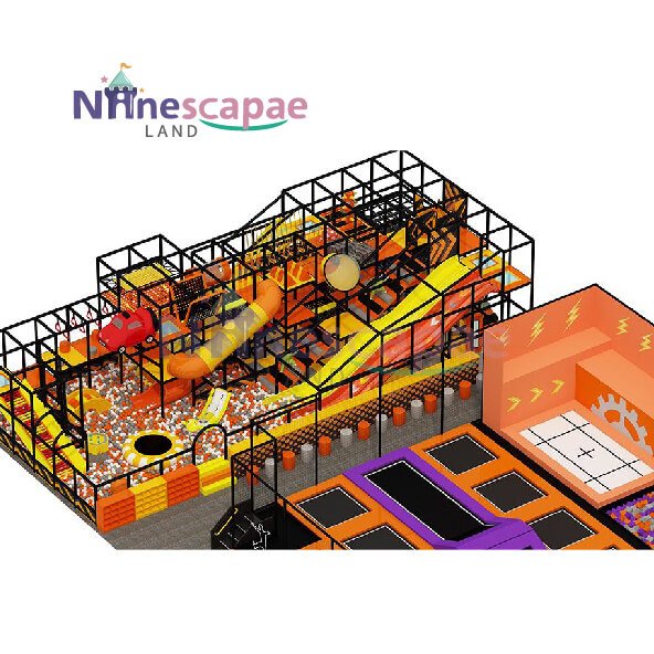 Extreme Devil‘s Slide - Vertical Indoor Amusement Attraction Devil‘s Slide,devil‘s slide manufacturer,vertical drop slide,extreme amusement ride,indoor thrill slide 7 Devil‘s Slide with jump trampoline park