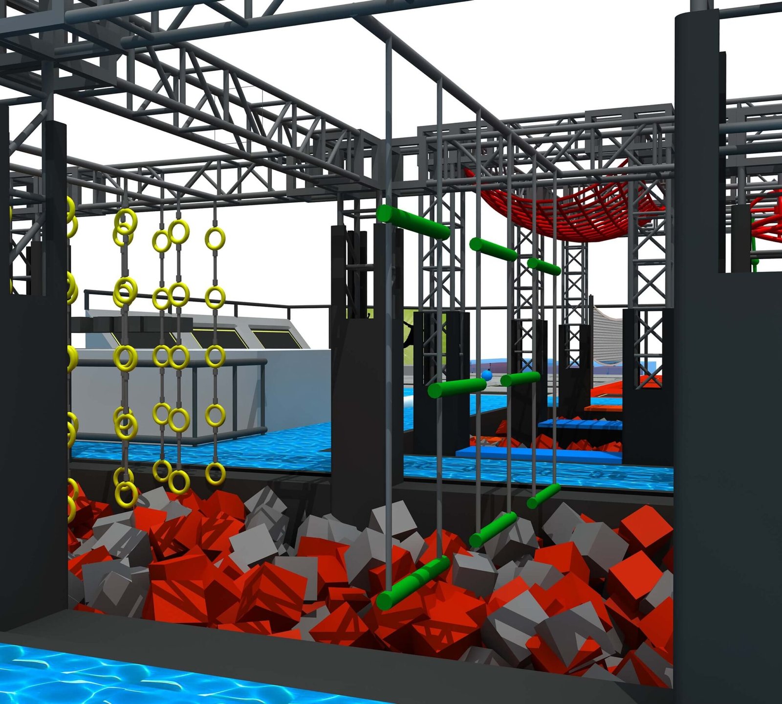 Indoor Playground vs Trampoline Park: Floor Area, Ceiling Height & Equipment Cost Indoor Playground vs Trampoline Park 19 Custom Indoor Ninja Park Equipment