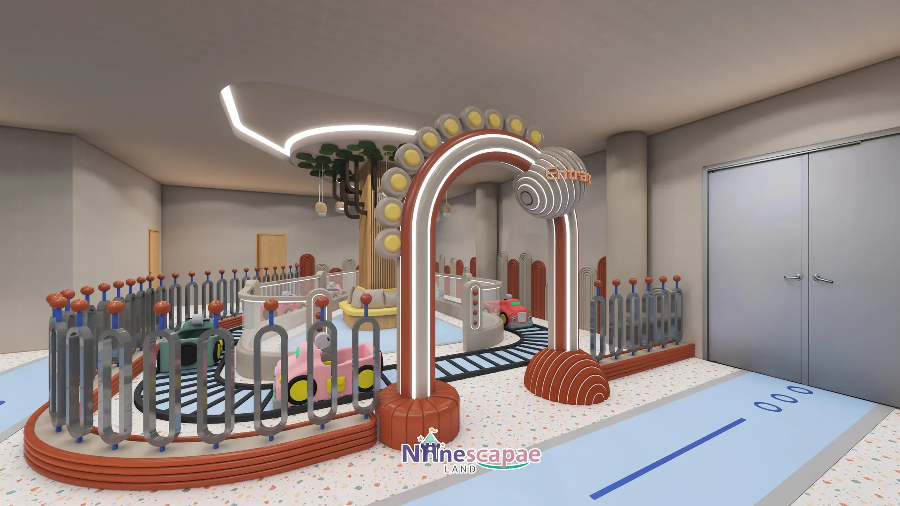 1035㎡ Indoor Playground in Germany indoor playground Germany 7 Germany - Option B ring railway with central tree house