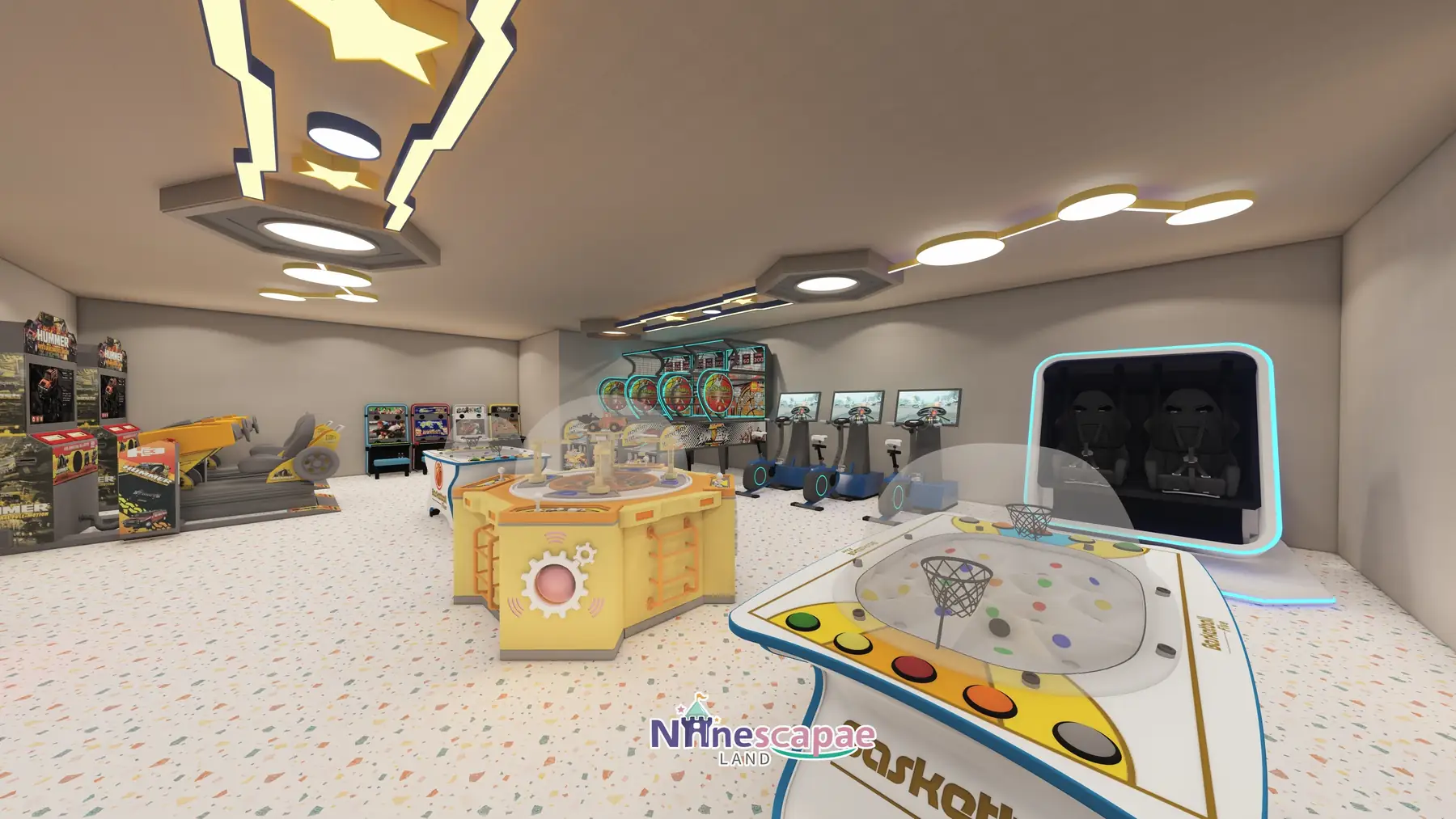 1035㎡ Indoor Playground in Germany indoor playground Germany 10 Germany - Option B arcade hall with basketball and air-hockey tables
