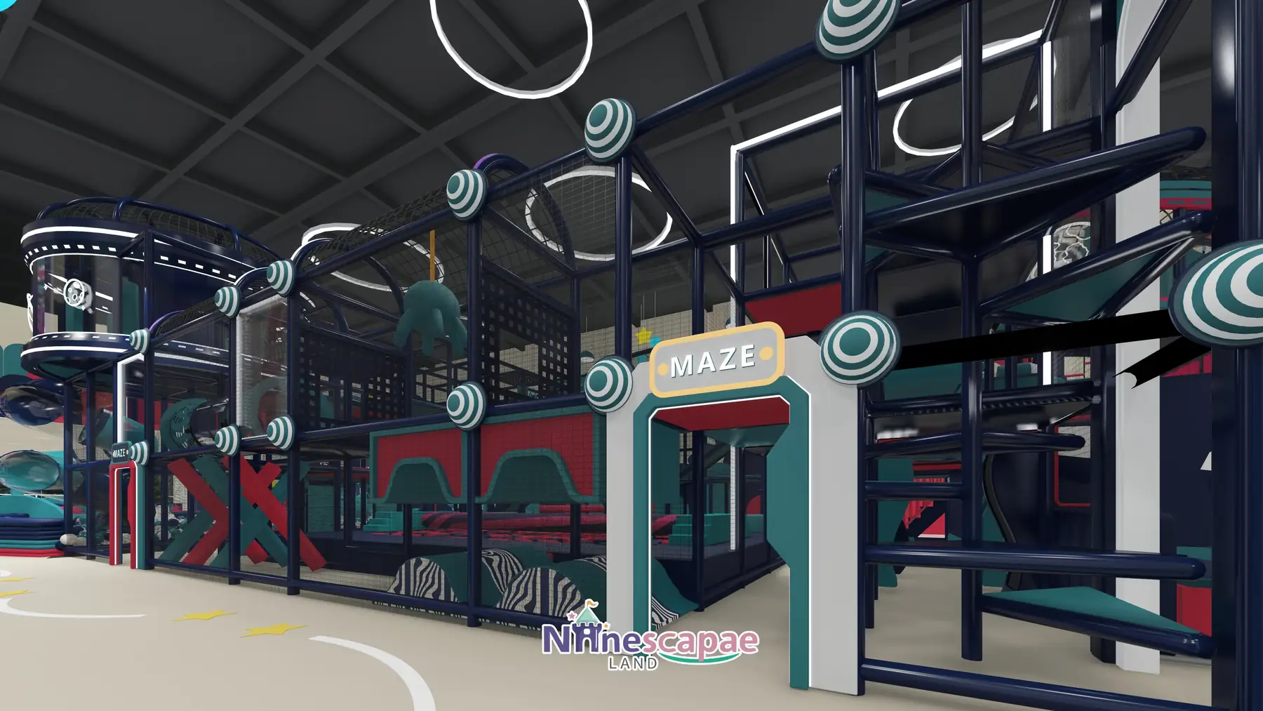 1200 m m2 Family Play Centre in Spain - NinescapeLand indoor playground project