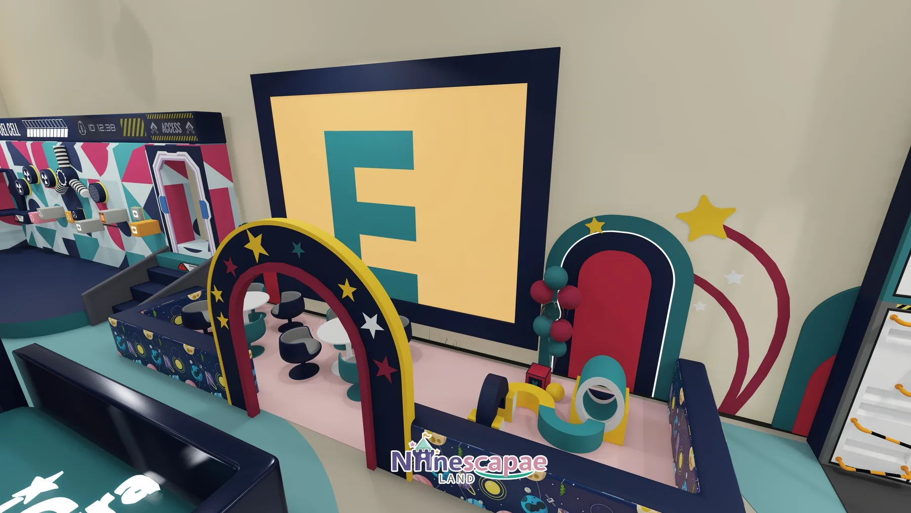 1200㎡ Indoor Playground Project in Spain indoor playground Spain 10 Spain - Toddler zone with star arches and wall games