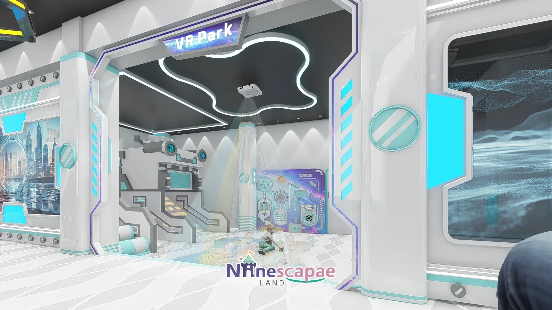 123 m m2 Role-Play & VR Party Venue in Romania - NinescapeLand indoor playground project