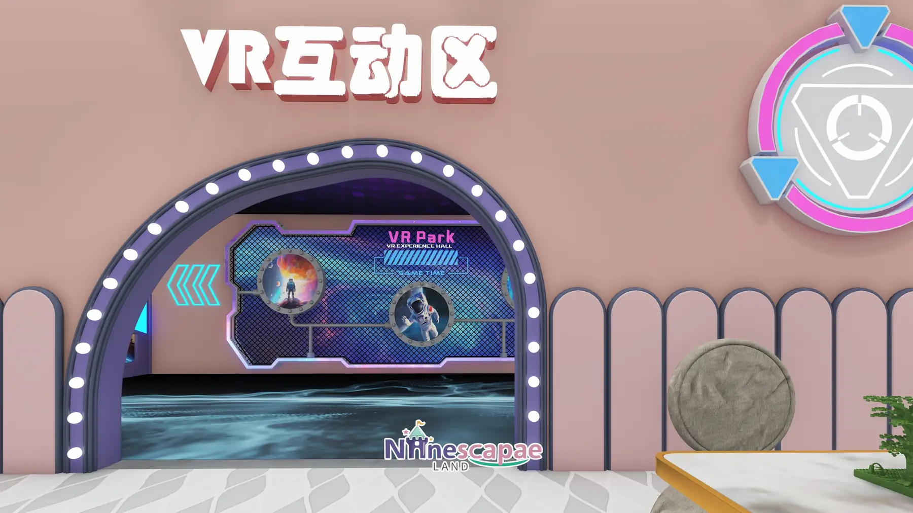 1300㎡ Indoor Playground Project in Canada indoor playground Canada 11 Canada - VR room entrance and multi-screen wall