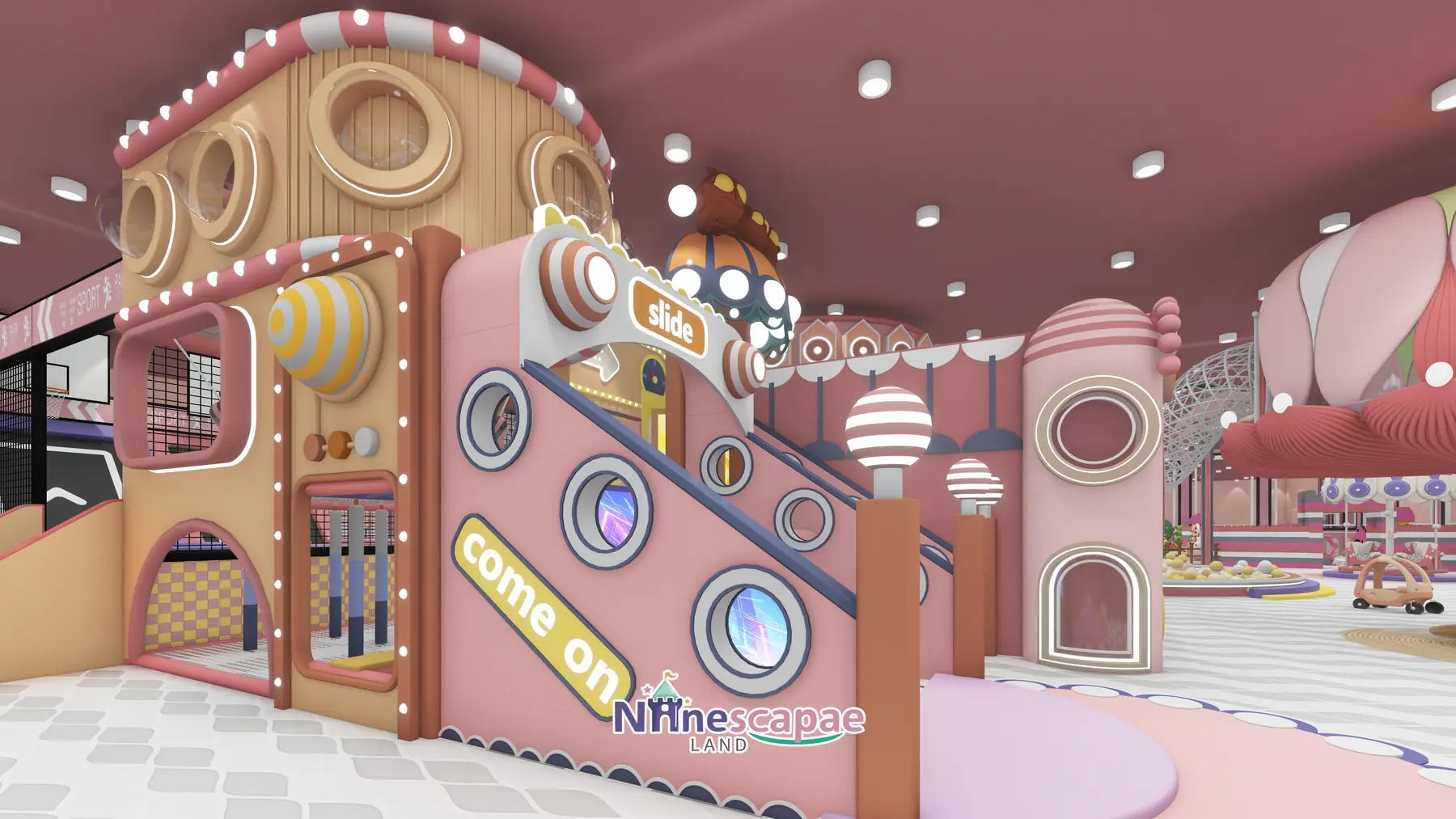 1300㎡ Indoor Playground Project in Canada indoor playground Canada 14 Canada 1300sqm playground - castle slide tower and slide sign