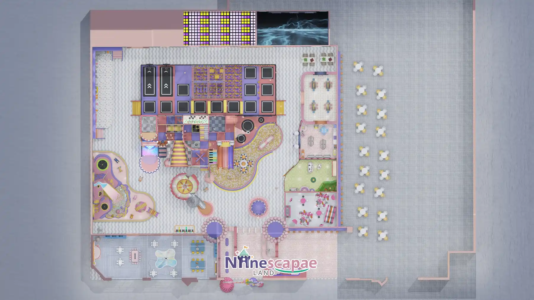 1300㎡ Indoor Playground Project in Canada indoor playground Canada 13 Canada 1300sqm indoor playground - colour floor plan with zoning