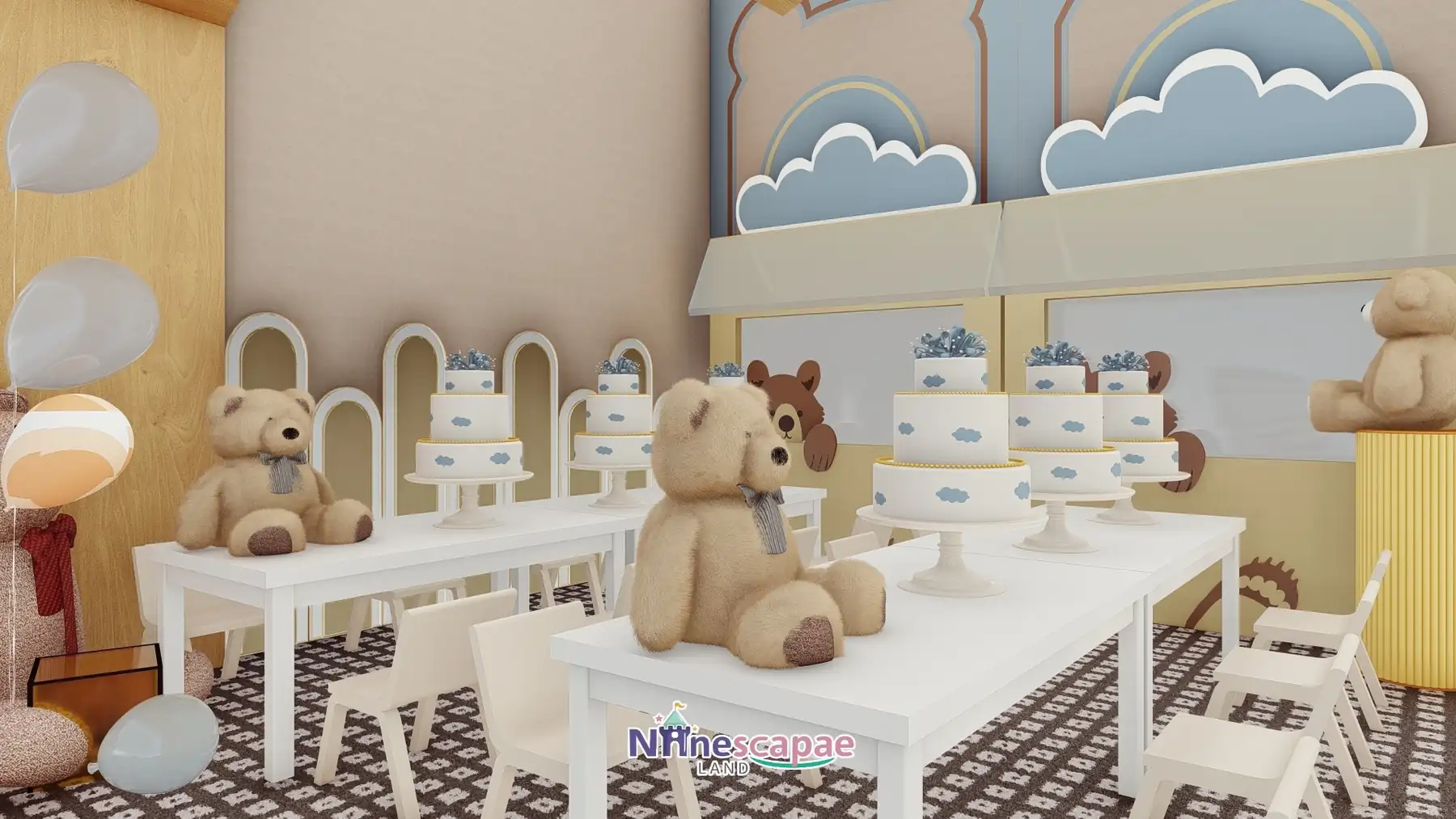 Montenegro 147sqm indoor playground - top-view floor plan