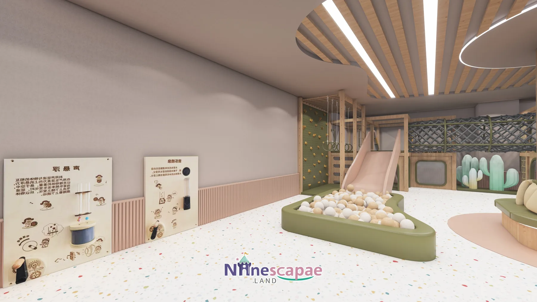 161㎡ Role-Play Centre Project in Latvia role play centre Latvia 9 Latvia - Science wall panels, climbing wall and ball-pool slide
