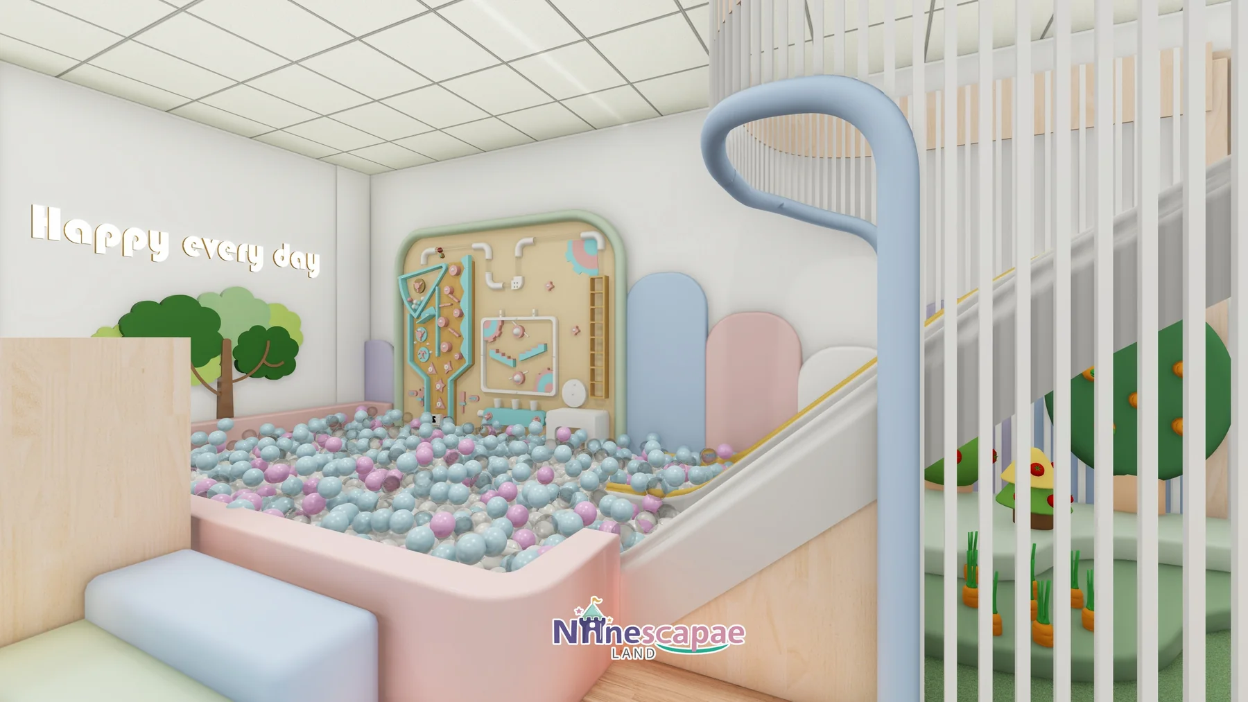 245 m m2 Soft Play Centre in USA - NinescapeLand indoor playground project