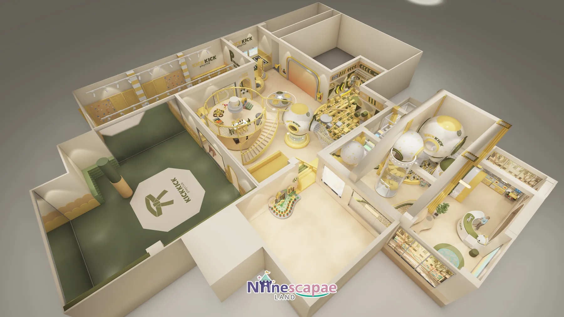 Thailand - Axonometric view of the full layout with the second floor