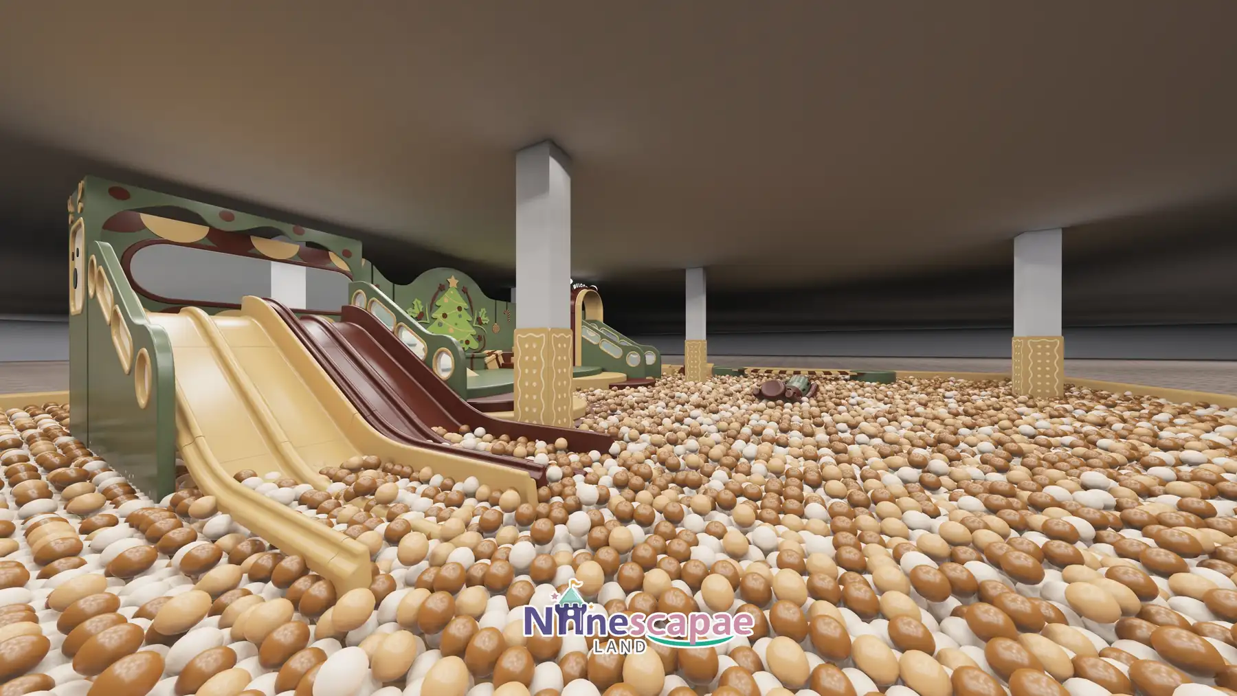 Italy - Upper maze platform with the green slide