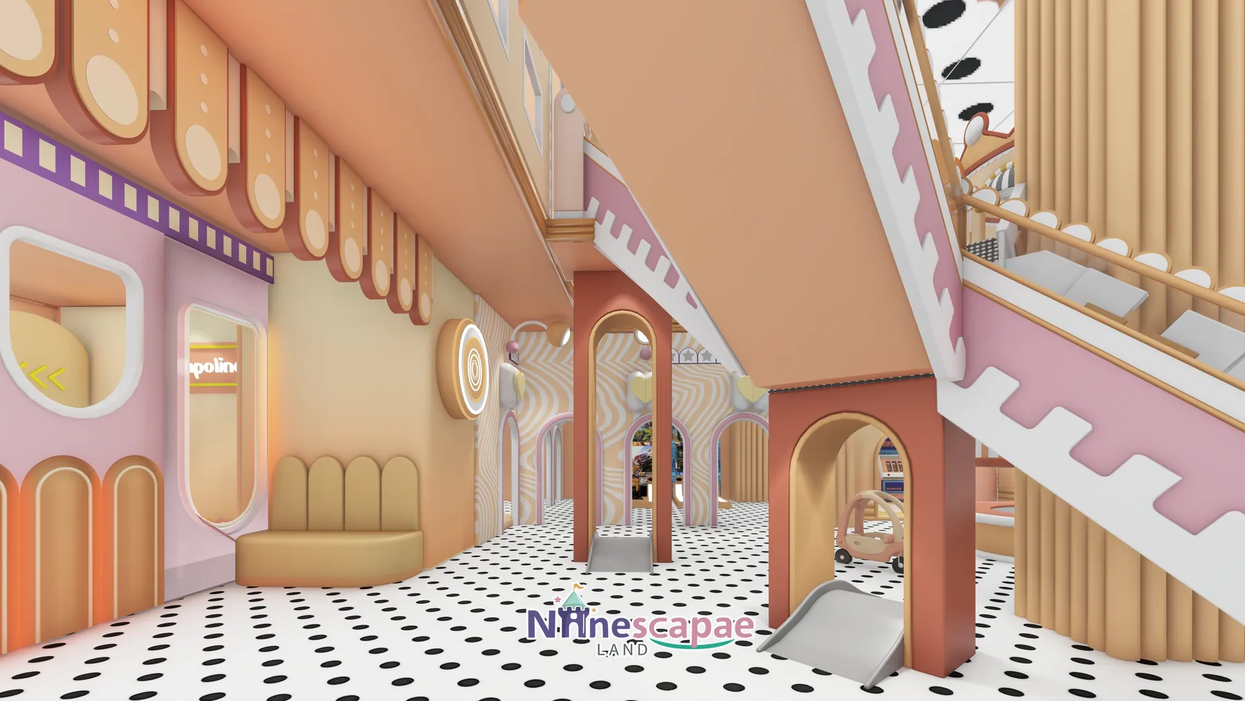420㎡ Indoor Playground in Ningbo, China indoor playground Ningbo 7 China (Ningbo) - WALL GAMES pink interactive wall with marble runs and gears
