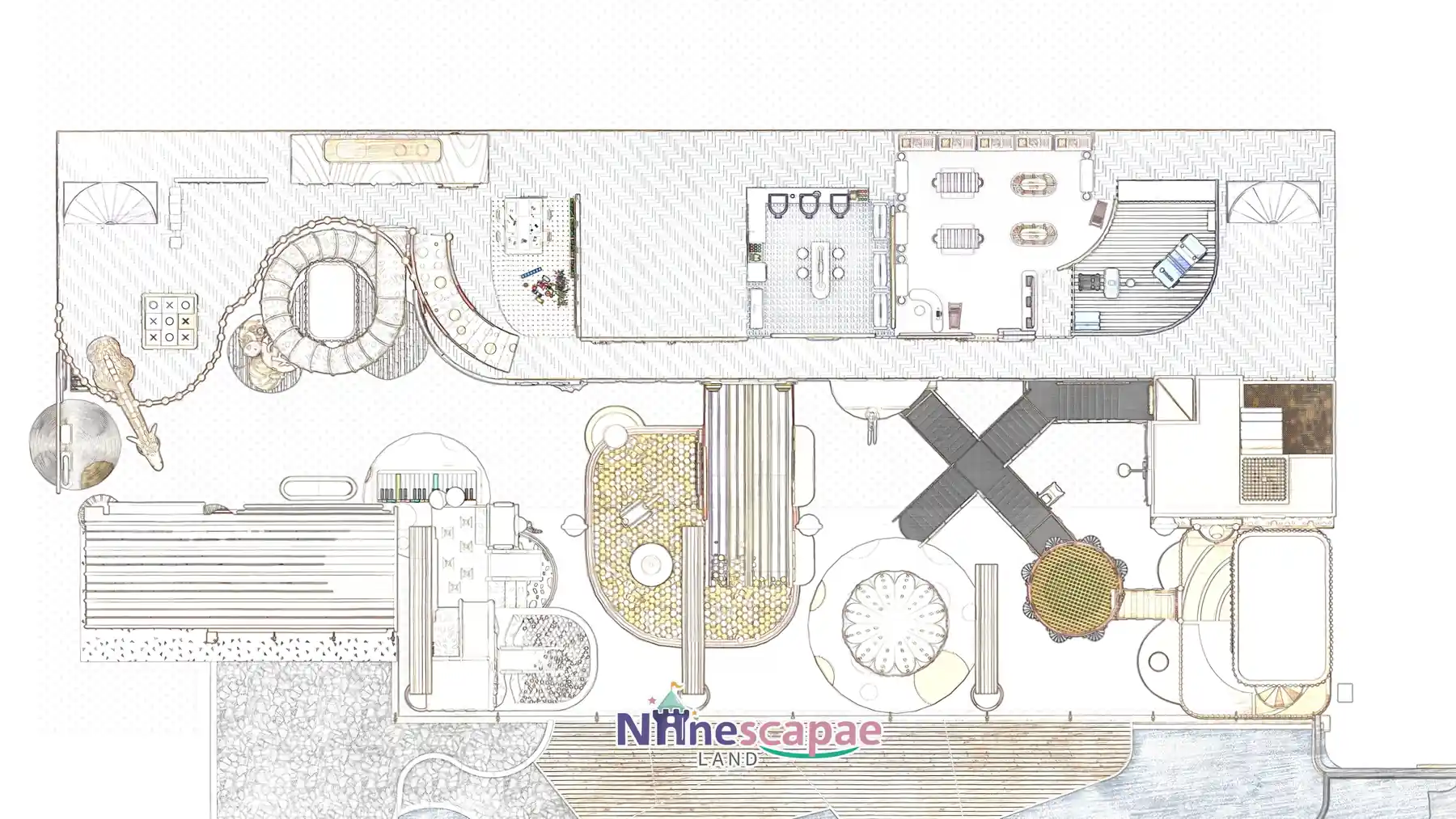 420㎡ Indoor Playground in Ningbo, China indoor playground Ningbo 13 Ningbo 420sqm indoor playground - floor plan of both levels