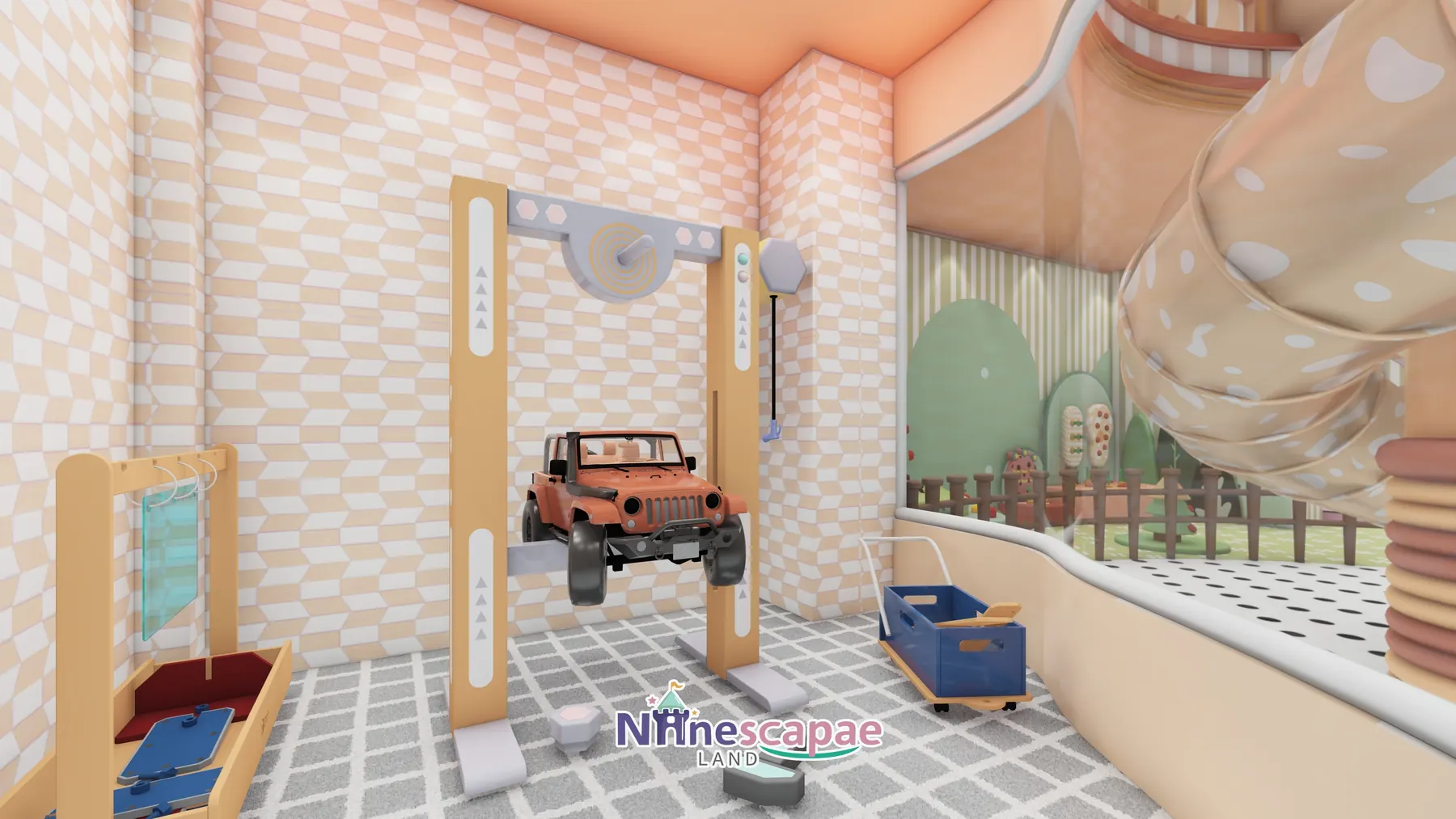 420㎡ Indoor Playground in Ningbo, China indoor playground Ningbo 9 China (Ningbo) - 97 Gas station role-play corner with rocking cars