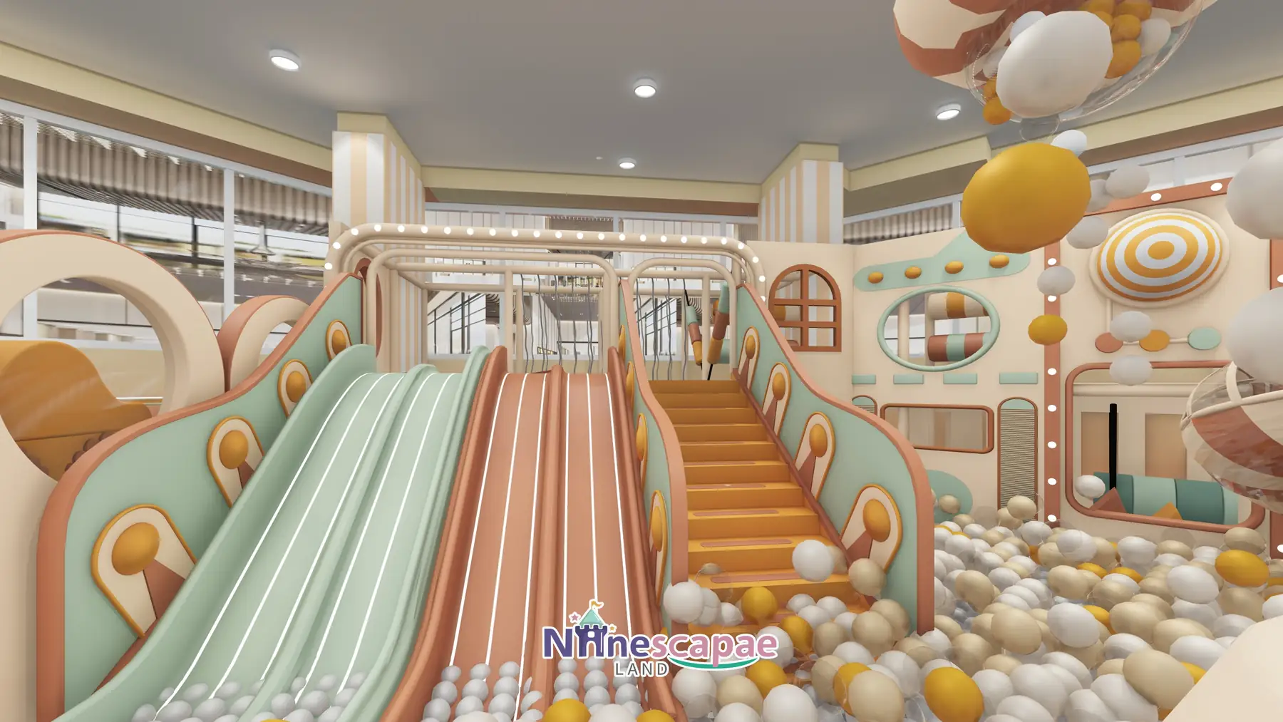 Romania - Three racing slides and the ball pool close-up