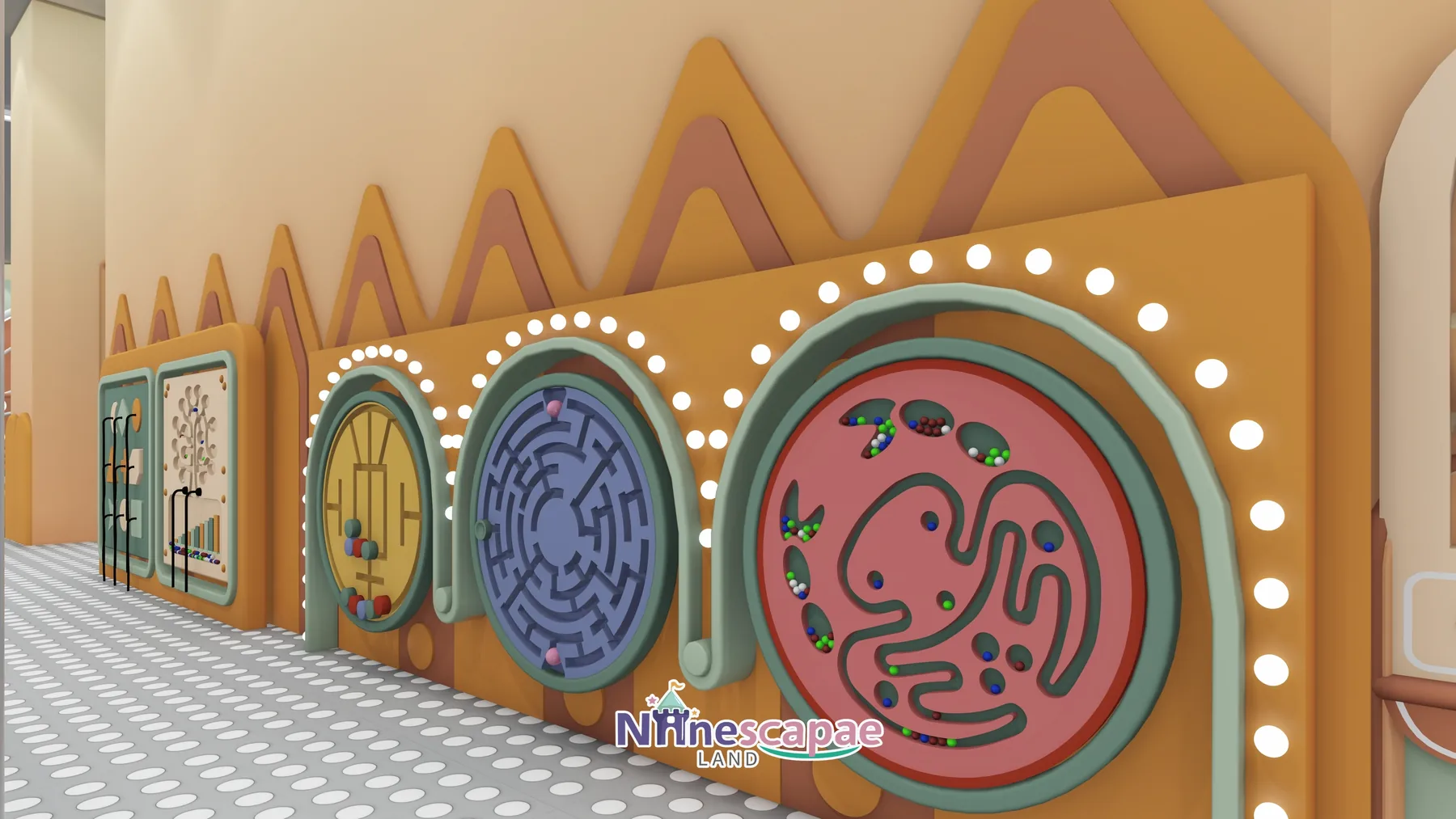 Romania - Bead-maze wall panels with bulb edging
