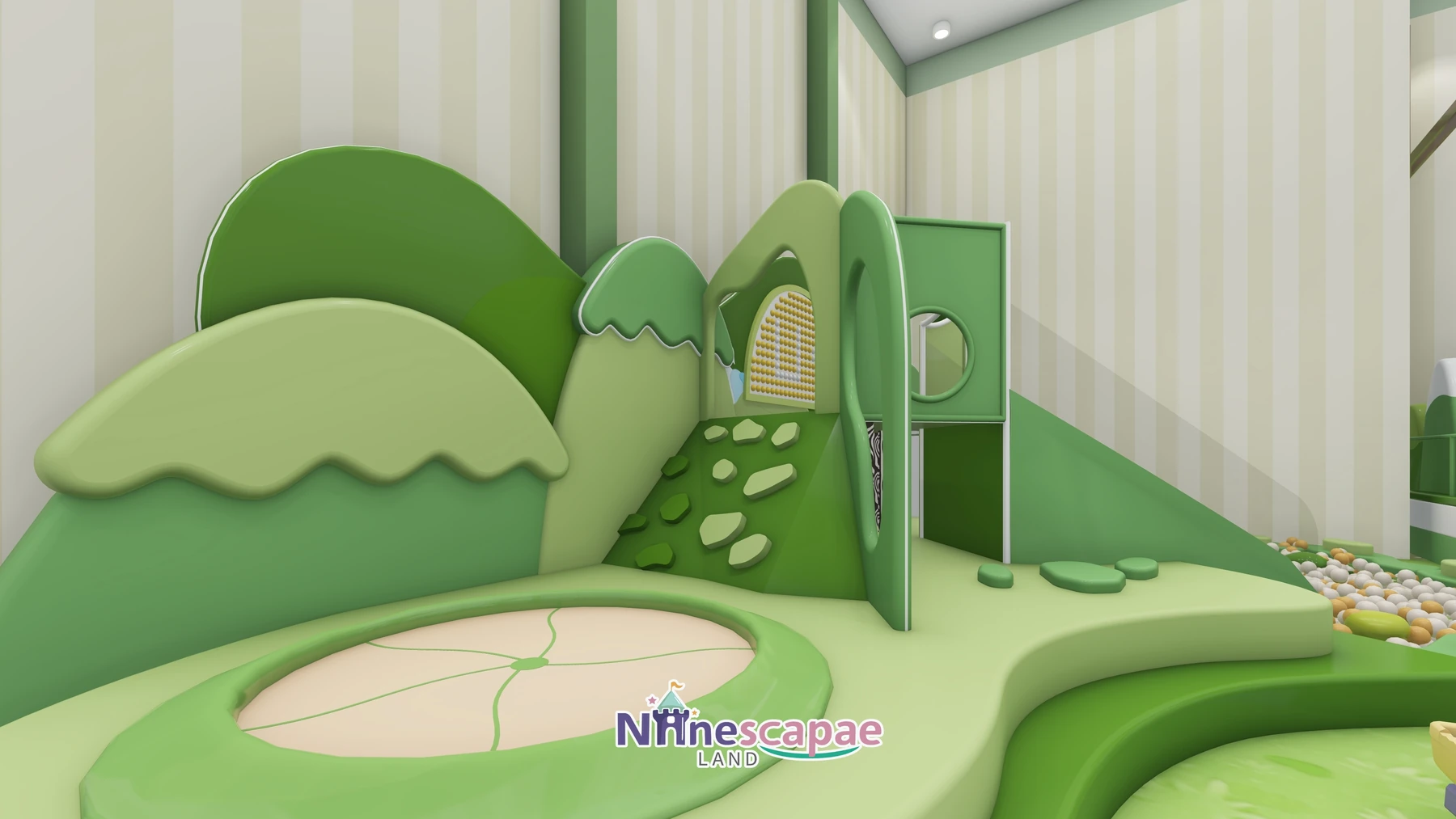 500㎡ Indoor Playground Project in Serbia indoor playground Serbia 7 Serbia - Toddler hill soft-play area with orange-slice pit