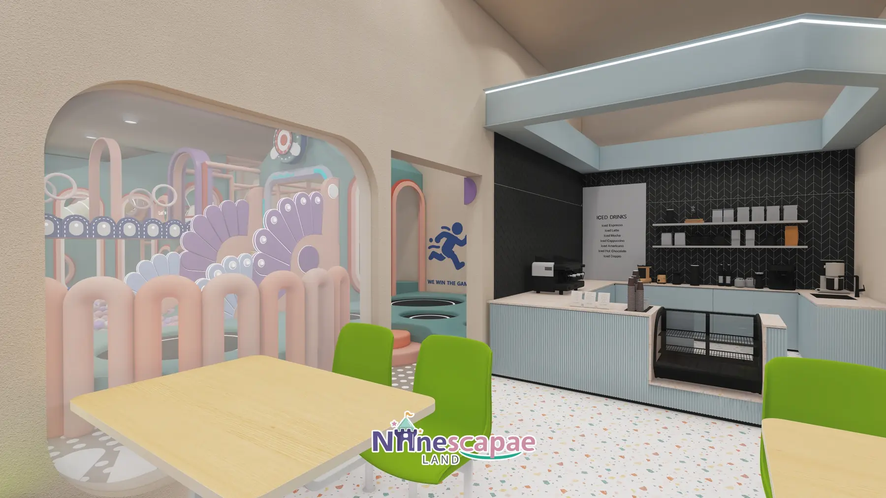 523㎡ Indoor Playground Project in the USA indoor playground USA 11 the USA - RESTAURANT bar counter with coffee machine