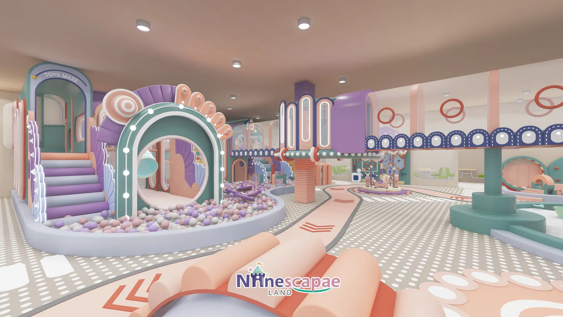 523㎡ Indoor Playground Project in the USA indoor playground USA 2 the USA - TOYS MAZE arch and tri-colour ball pool