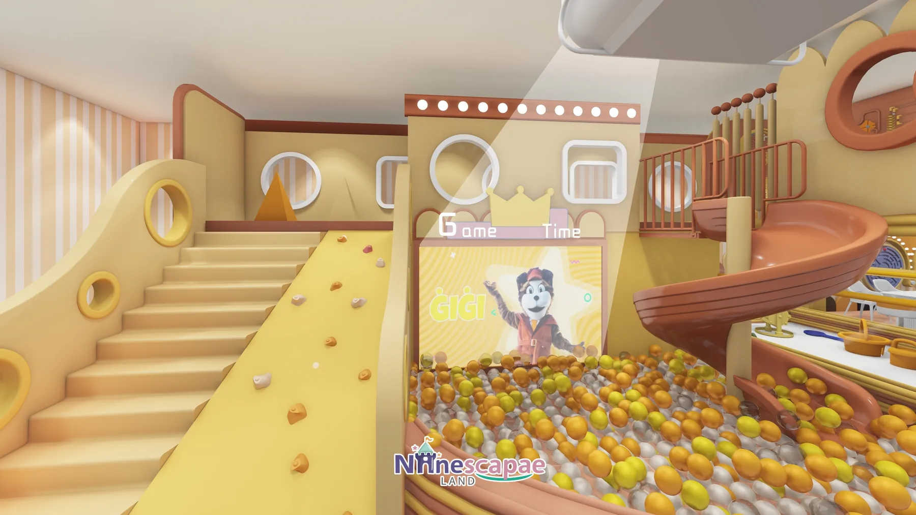 Malta 74sqm indoor playground - Ball pool with Game Time LED screen and climbing panel