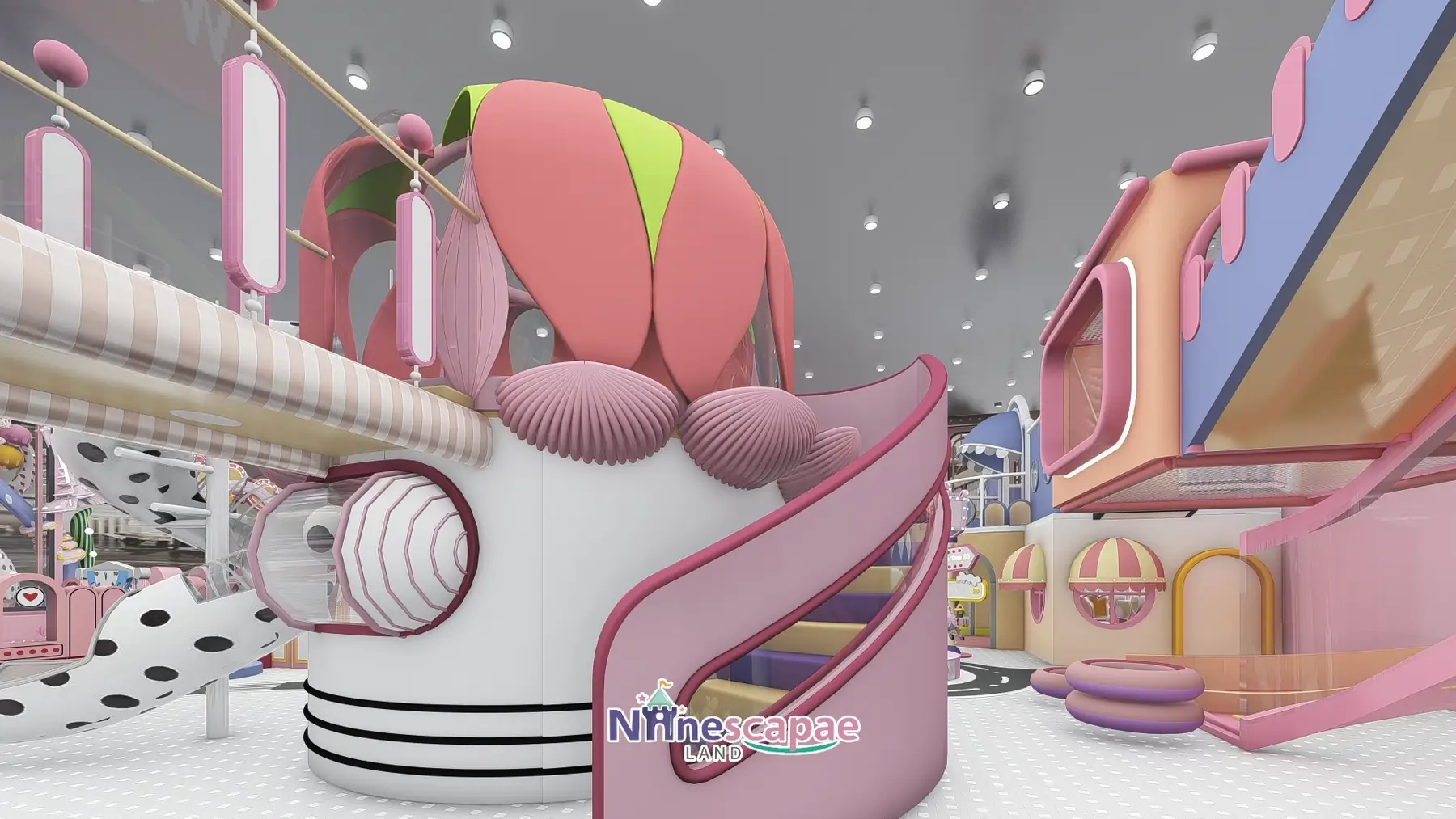 800㎡ Indoor Playground Project in Chile indoor playground Chile 3 Chile - Rose-tower spiral slide close-up