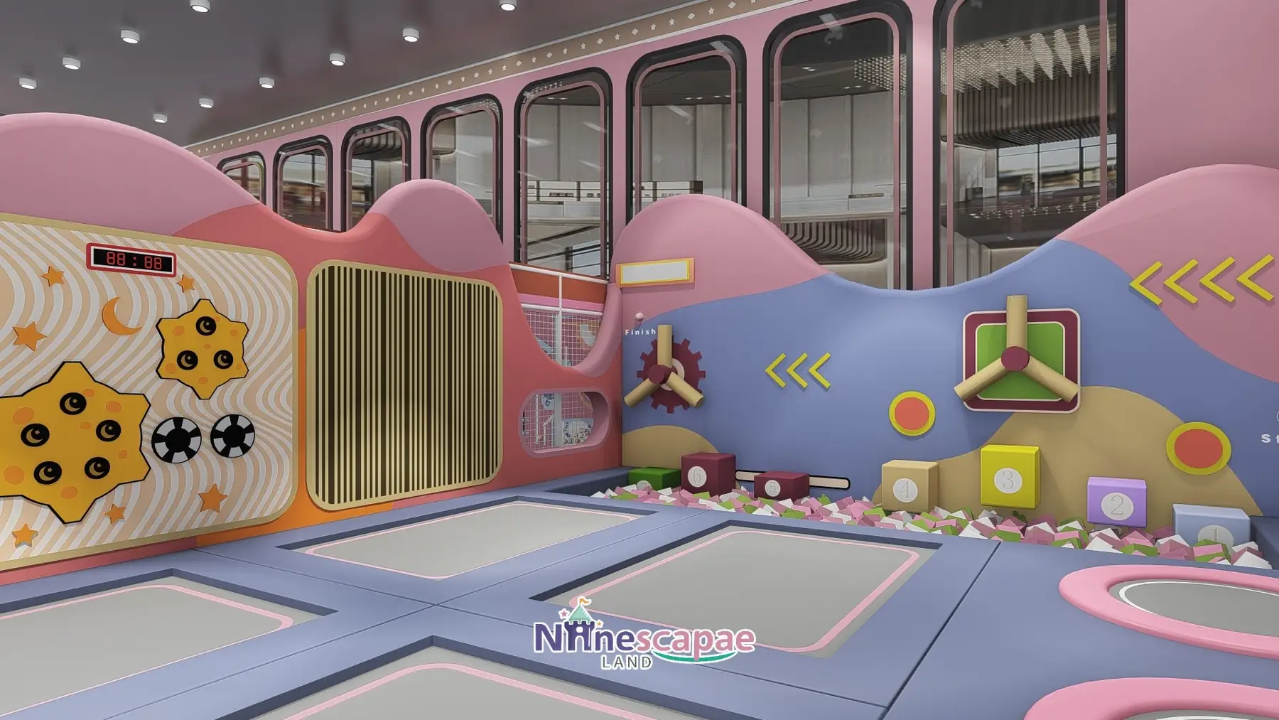 800㎡ Indoor Playground Project in Chile indoor playground Chile 4 Chile - Trampoline park with wave interactive wall
