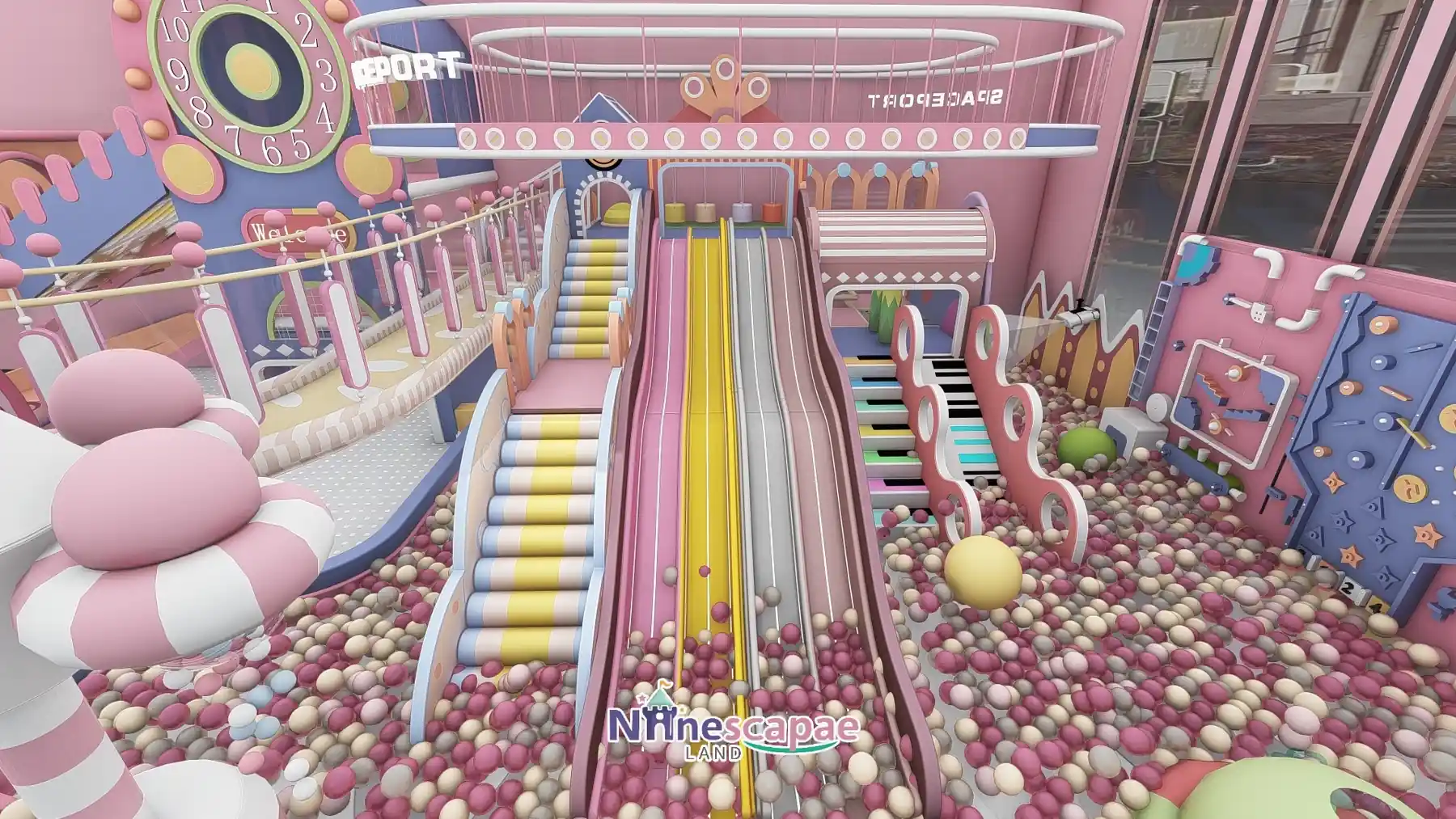 800㎡ Indoor Playground Project in Chile indoor playground Chile 2 Chile - Three long racing slides from the second floor