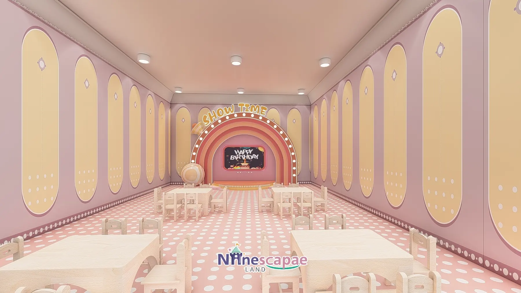 800㎡ Indoor Playground Project in Chile indoor playground Chile 10 Chile - Birthday party room with GLOW TIME stage