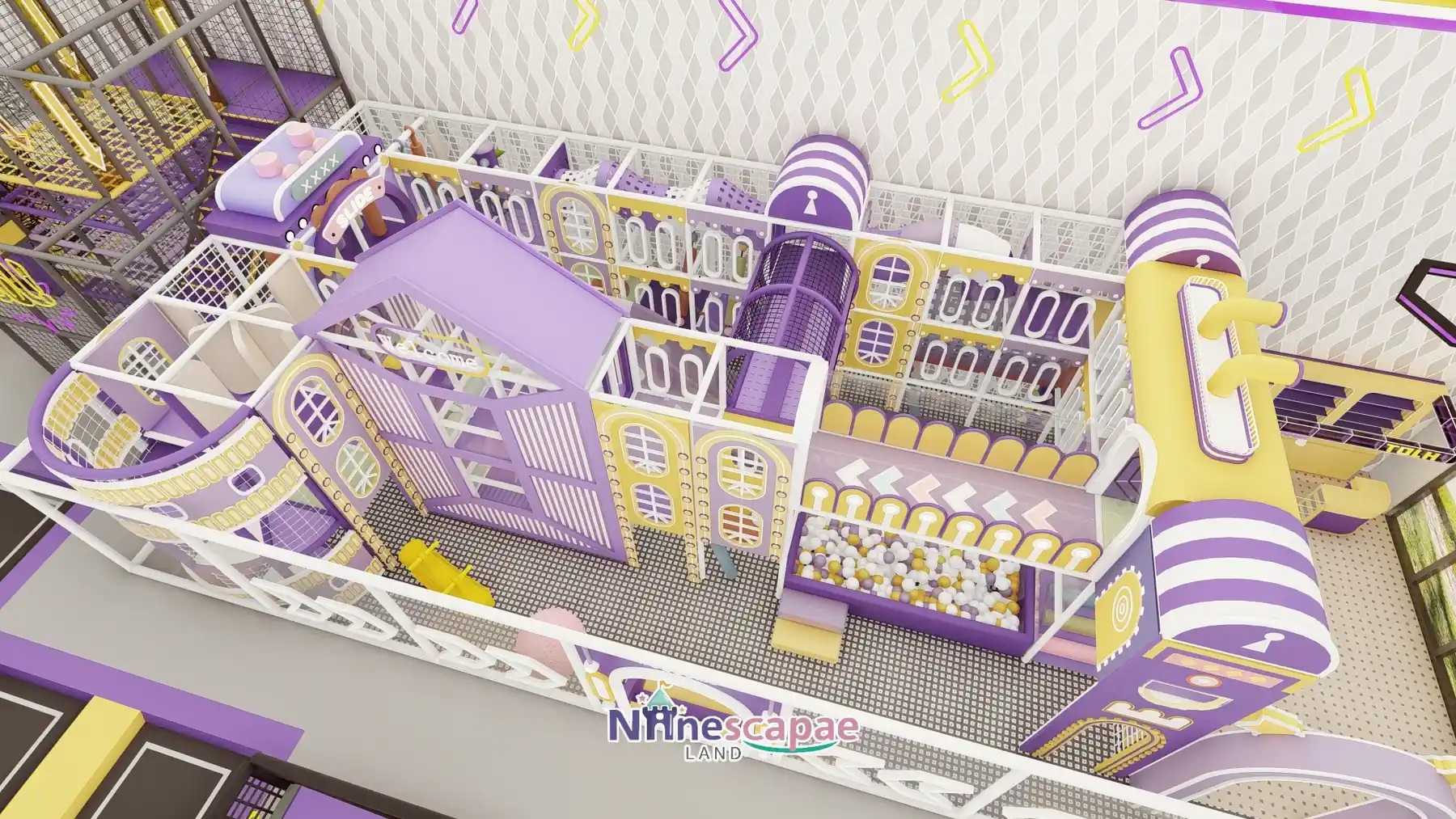 800㎡ Indoor Adventure Park in Portugal adventure park Portugal 8 Portugal - Castle play structure, top view