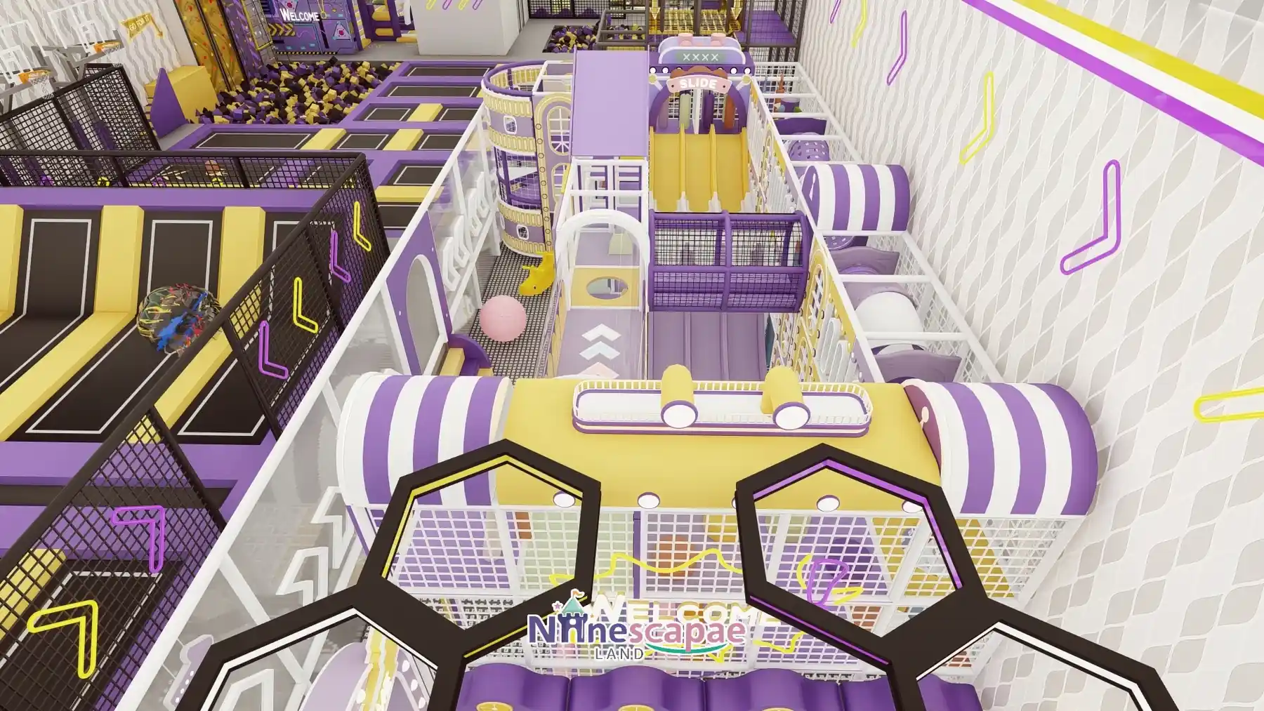 800㎡ Indoor Adventure Park in Portugal adventure park Portugal 13 Portugal 800sqm adventure park - top-view floor plan