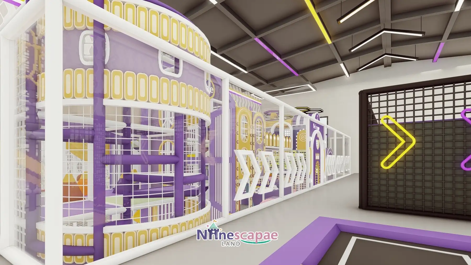 800㎡ Indoor Adventure Park in Portugal adventure park Portugal 3 Portugal - Climbing wall with auto-belay above the foam pit