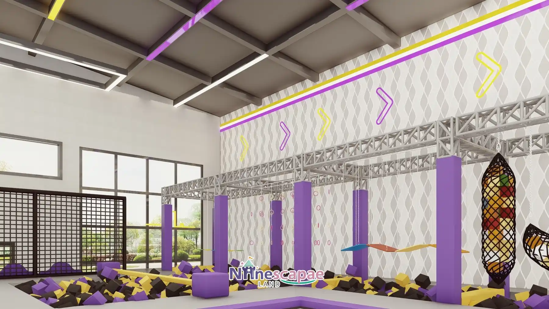 800 m m2 Indoor Adventure Park in Portugal - NinescapeLand indoor playground project