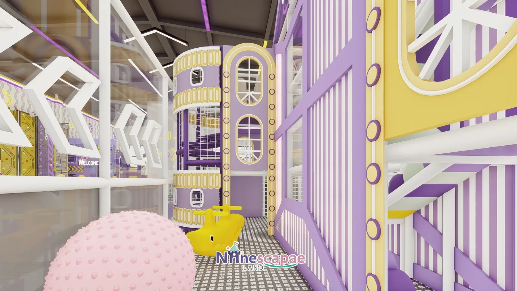800㎡ Indoor Adventure Park in Portugal adventure park Portugal 7 Portugal - Castle towers with striped facade
