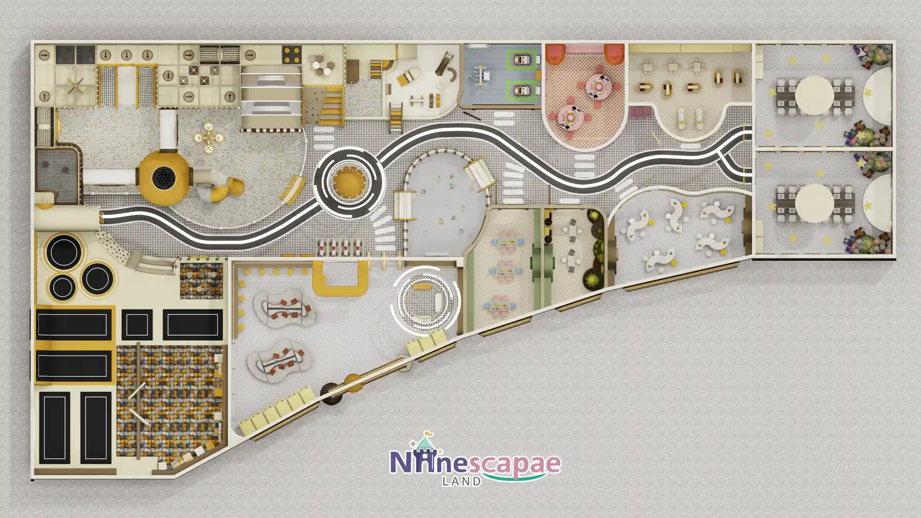 Gansu 914sqm ninja park - top-view floor plan