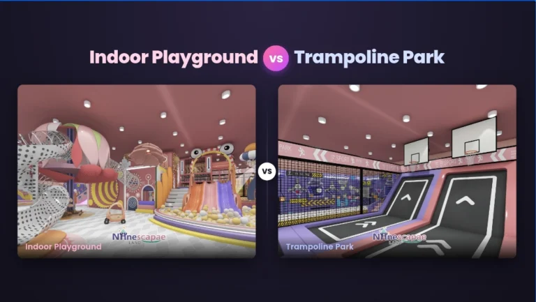 Indoor Playground vs Trampoline Park banner